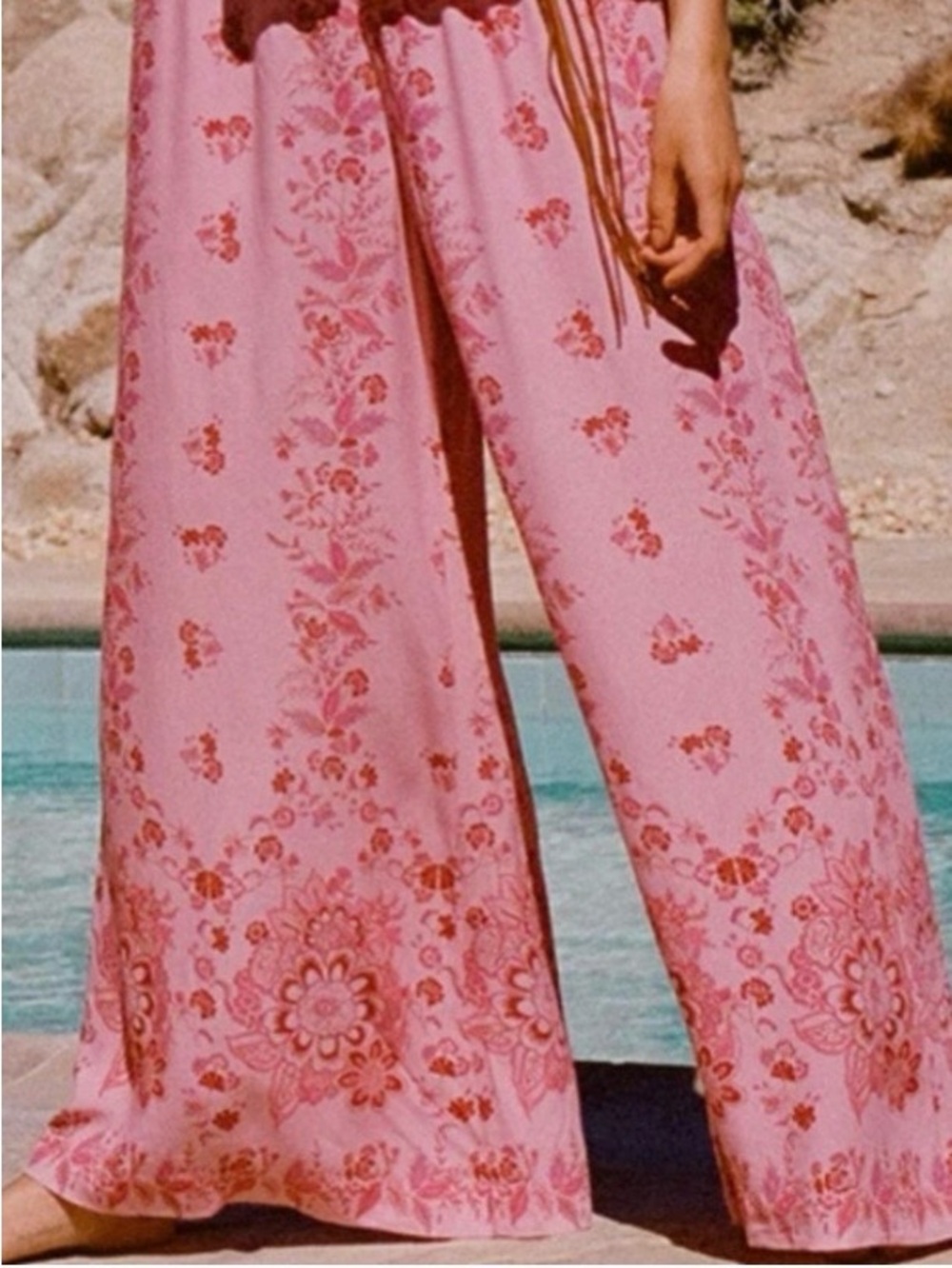 Spell Wide-Leg Floral Print Pants - Pink